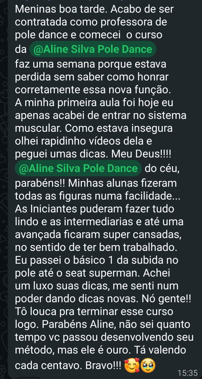 Depoimento de aluna recém-contratada: método é ouro