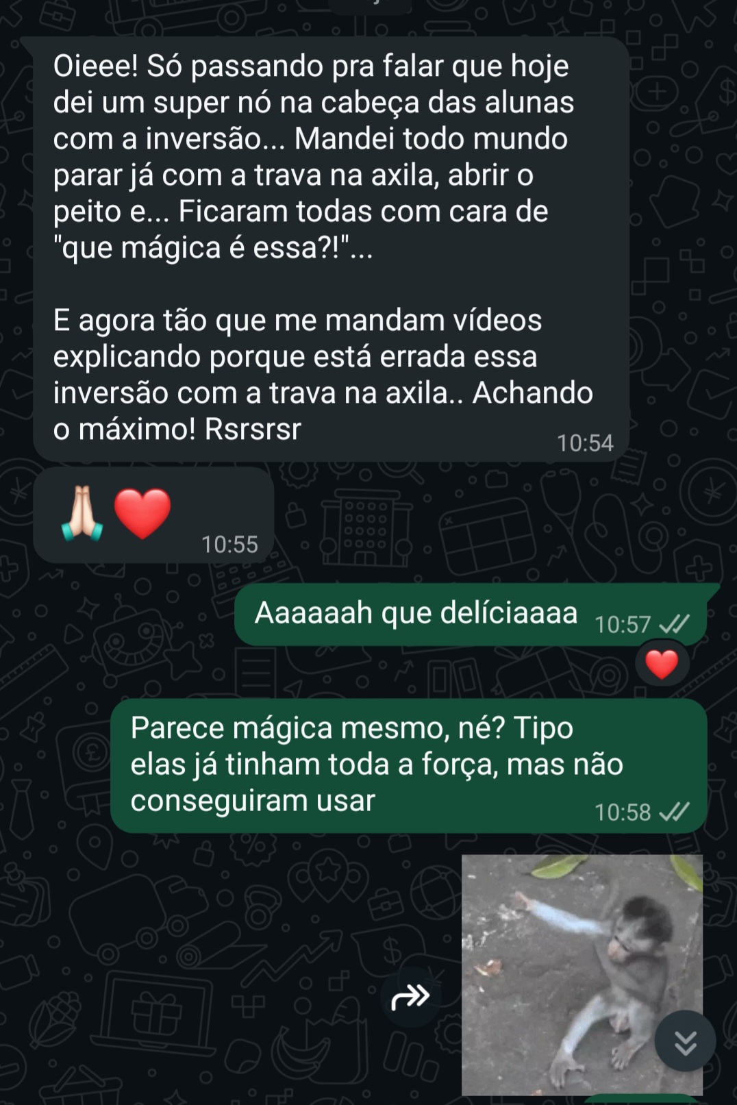 Depoimento de aluna: corrigindo inversão com a trava na axila