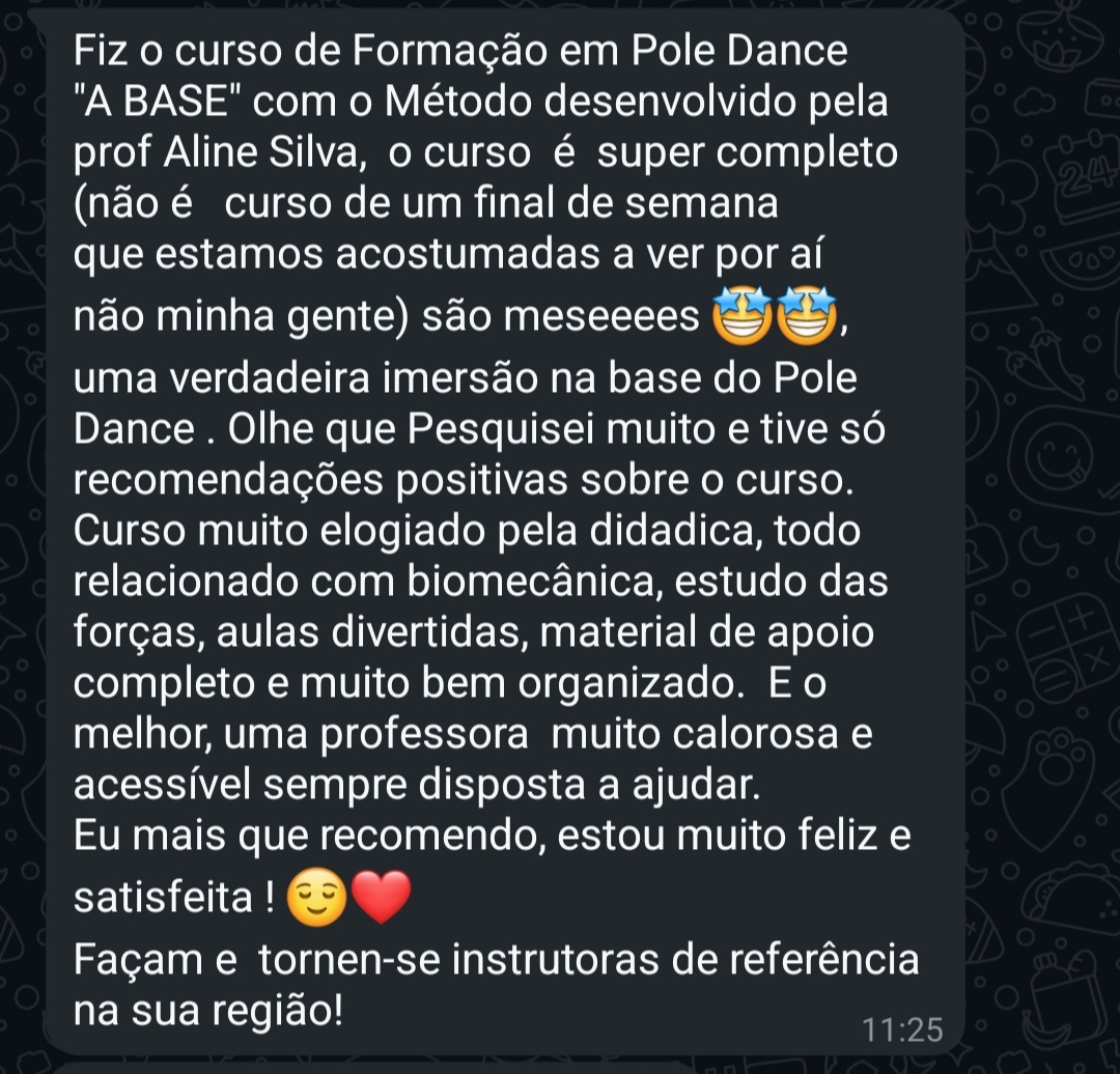 Depoimento de aluna: formação A BASE muito completa